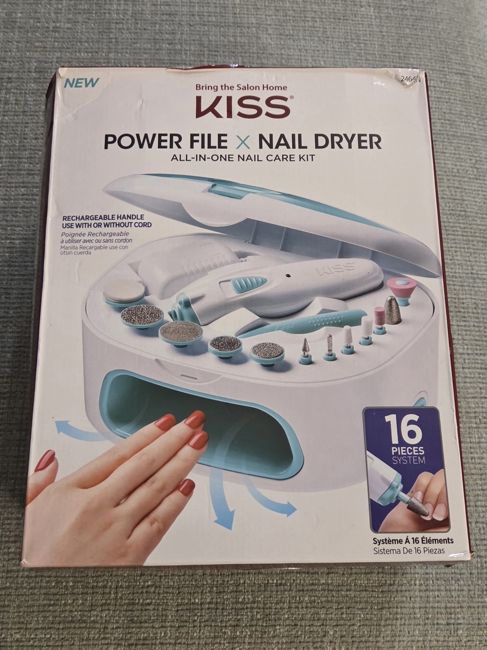 Kiss Power File X Nail Dryer Kit — White & Aqua